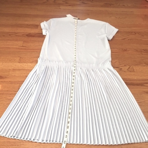 Nordstrom CAARA Short Sleeve Baby Blue Pleated Dropped Waist Relaxed Midi Dress - Picture 7 of 15